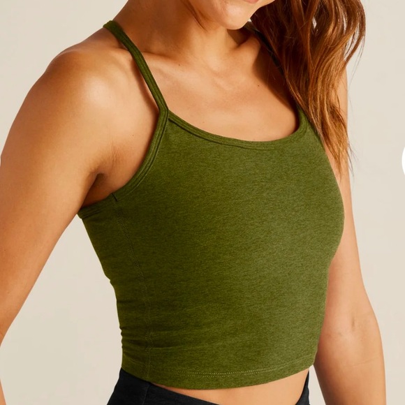 Beyond Yoga Tops - Beyond Yoga Olive Green Crop Top